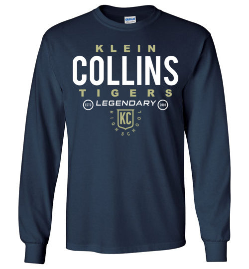 Klein Collins High School Tigers Navy Long Sleeve T-shirt 03