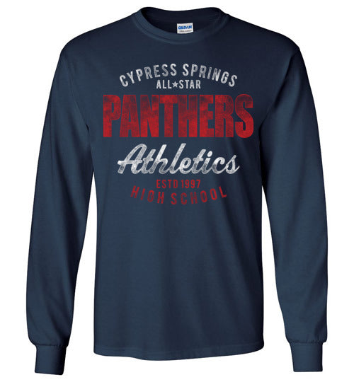 Cypress Springs High School Panthers Navy Long Sleeve T-shirt 34
