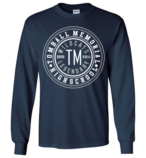 Tomball Memorial High School Wildcats Navy Long Sleeve T-shirt 26