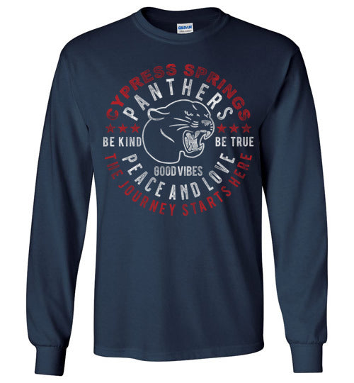 Cypress Springs High School Panthers Navy Long Sleeve T-shirt 16