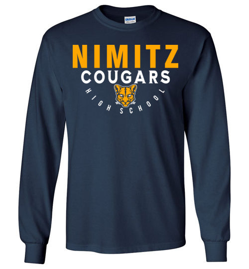 Nimitz High School Cougars Navy Long Sleeve T-shirt 12