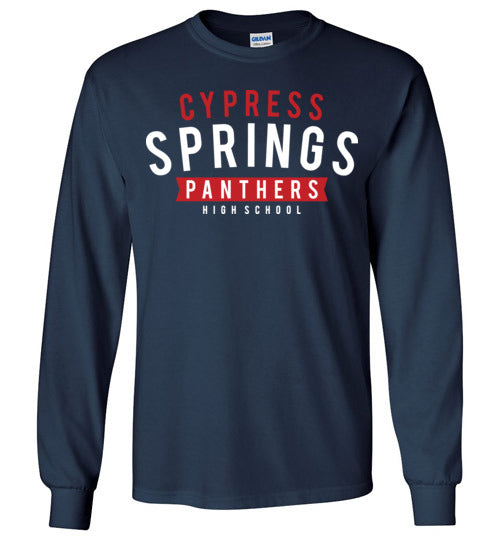 Cypress Springs High School Panthers Navy Long Sleeve T-shirt 21