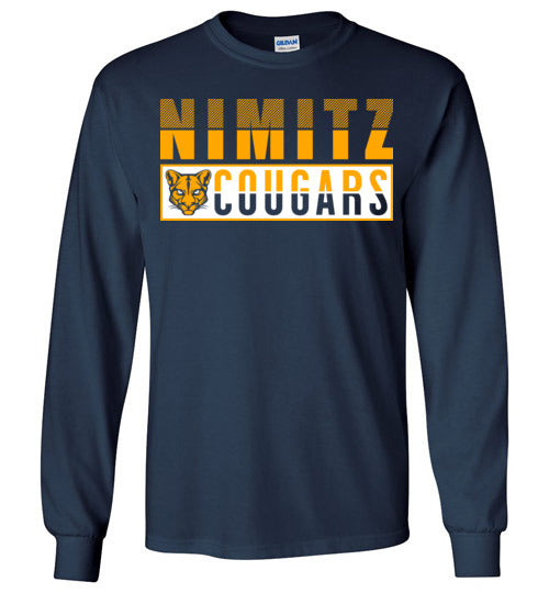 Nimitz High School Cougars Navy Long Sleeve T-shirt 31