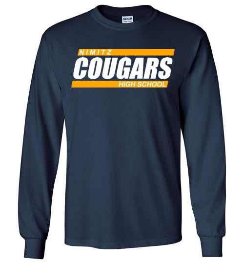 Nimitz High School Cougars Navy Long Sleeve T-shirt 72