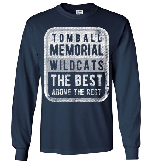 Tomball Memorial High School Wildcats Navy Long Sleeve T-shirt 01
