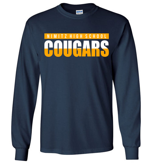 Nimitz High School Cougars Navy Long Sleeve T-shirt 25