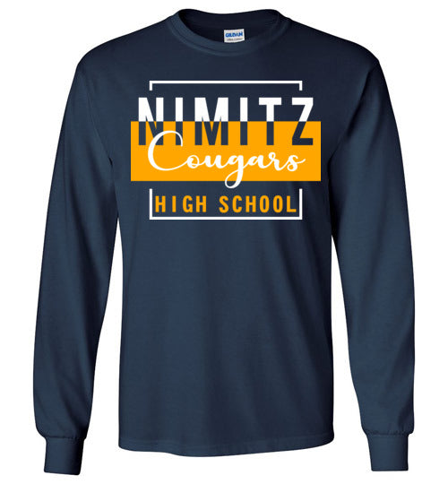 Nimitz High School Cougars Navy Long Sleeve T-shirt 05