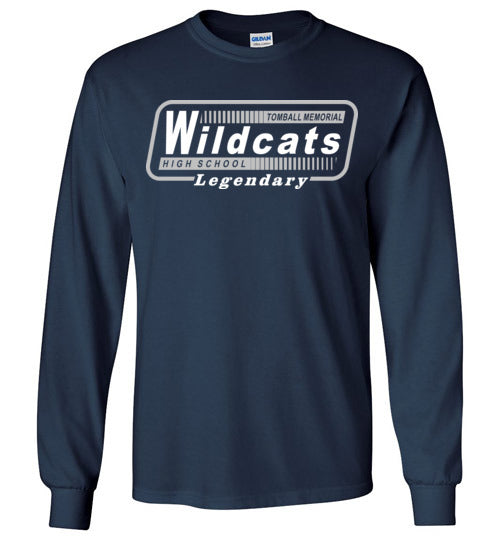 Tomball Memorial High School Wildcats Navy Long Sleeve T-shirt 10