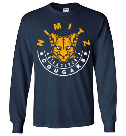 Nimitz High School Cougars Navy Long Sleeve T-shirt 19