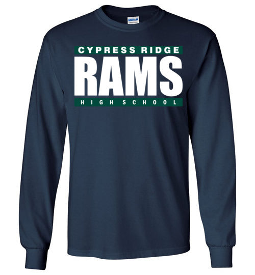 Cypress Ridge High School Rams Navy Long Sleeve T-shirt 98