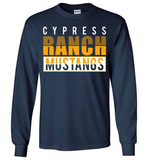 Cypress Ranch High School Mustangs Navy Long Sleeve T-shirt 31