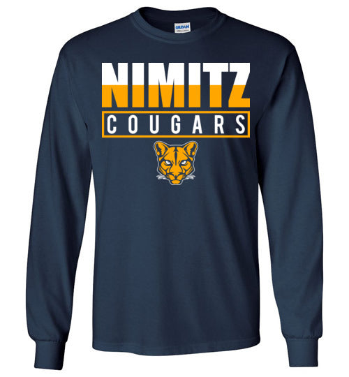 Nimitz High School Cougars Navy Long Sleeve T-shirt 29