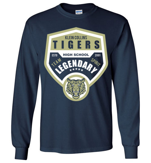 Klein Collins High School Tigers Navy Long Sleeve T-shirt 14