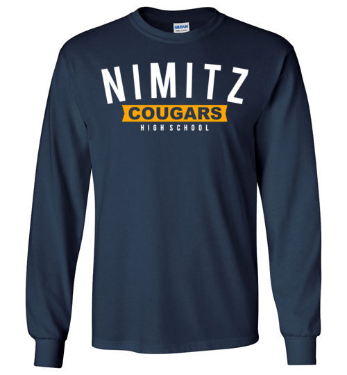 Nimitz High School Cougars Navy Long Sleeve T-shirt 21