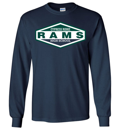 Cypress Ridge High School Rams Navy Long Sleeve T-shirt 09