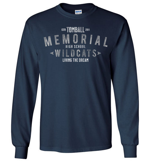 Tomball Memorial High School Wildcats Navy Long Sleeve T-shirt 42