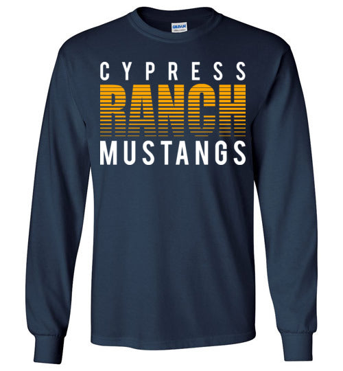 Cypress Ranch High School Mustangs Navy Long Sleeve T-shirt 24