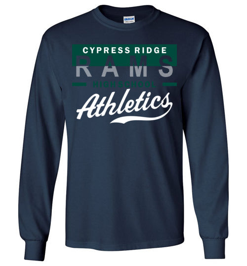 Cypress Ridge High School Rams Navy Long Sleeve T-shirt 48