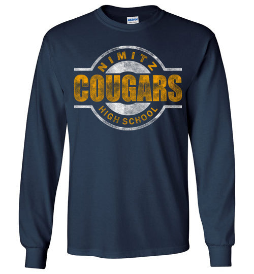 Nimitz High School Cougars Navy Long Sleeve T-shirt 11