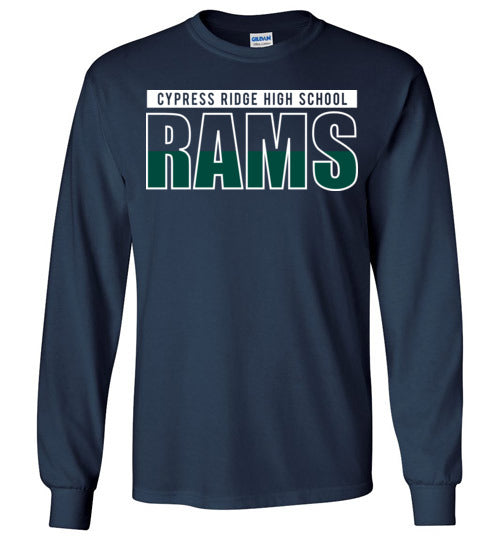 Cypress Ridge High School Rams Navy Long Sleeve T-shirt 25