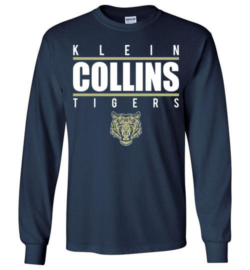 Klein Collins High School Tigers Navy Long Sleeve T-shirt 07