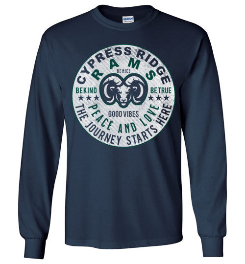 Cypress Ridge High School Rams Navy Long Sleeve T-shirt 16