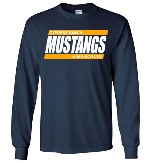 Cypress Ranch High School Mustangs Navy Long Sleeve T-shirt 72
