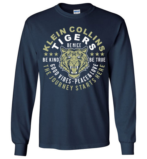 Klein Collins High School Tigers Navy Long Sleeve T-shirt 16