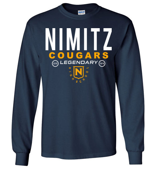 Nimitz High School Cougars Navy Long Sleeve T-shirt 03