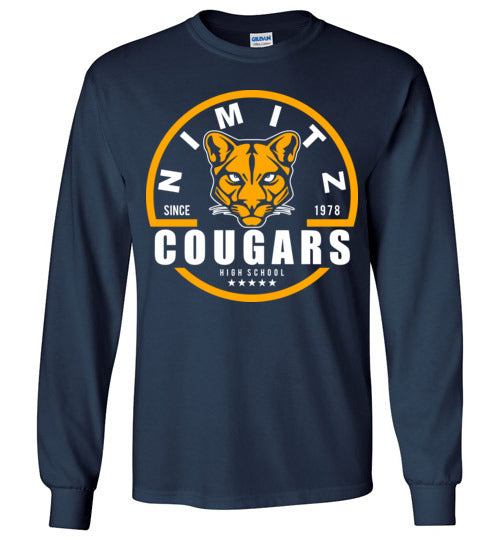 Nimitz High School Cougars Navy Long Sleeve T-shirt 04