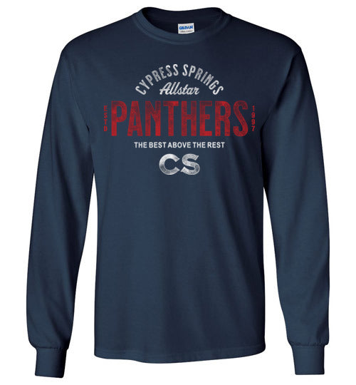 Cypress Springs High School Panthers Navy Long Sleeve T-shirt 40