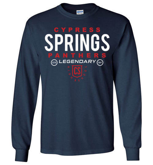 Cypress Springs High School Panthers Navy Long Sleeve T-shirt 03