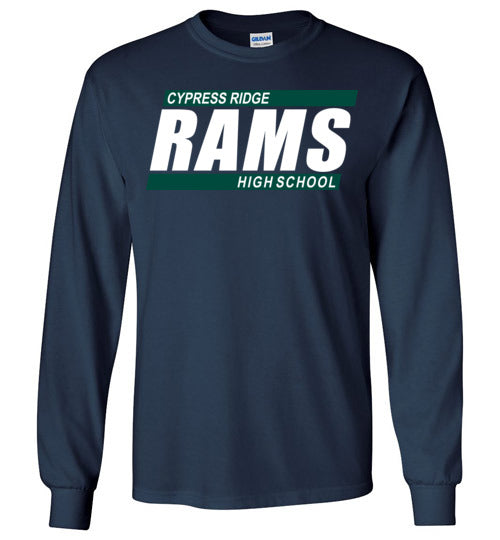 Cypress Ridge High School Rams Navy Long Sleeve T-shirt 72