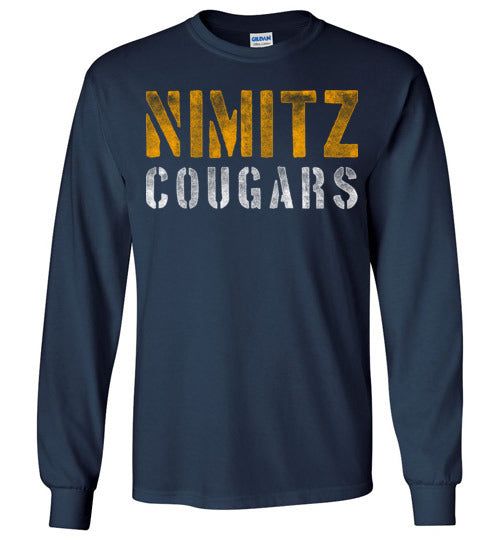 Nimitz High School Cougars Navy Long Sleeve T-shirt 17