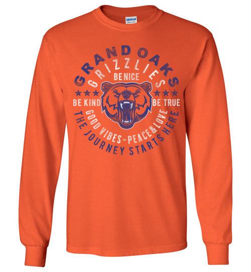 Grand Oaks High School Grizzlies Orange Long Sleeve T-shirt 16