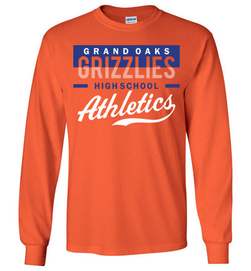 Grand Oaks High School Grizzlies Orange Long Sleeve T-shirt 48