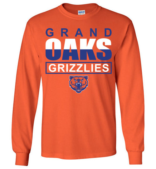 Grand Oaks High School Grizzlies Orange Long Sleeve T-shirt 29