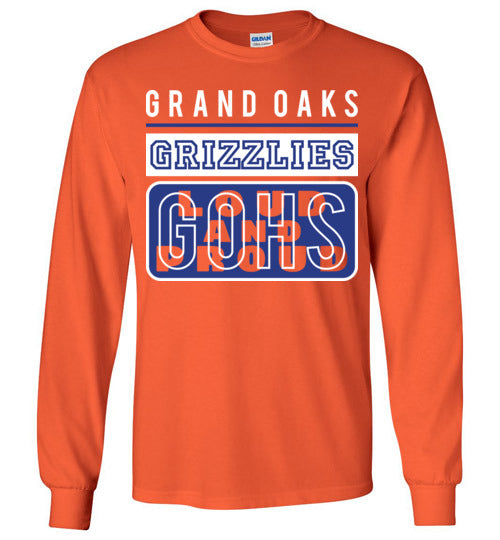 Grand Oaks High School Grizzlies Orange Long Sleeve T-shirt 86