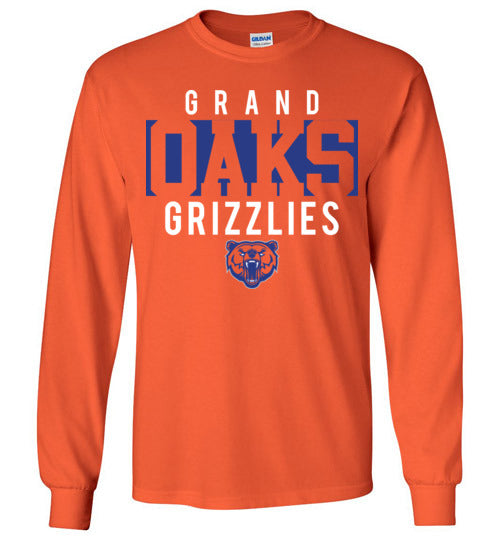 Grand Oaks High School Grizzlies Orange Long Sleeve T-shirt 06