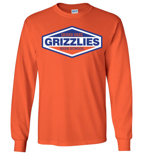 Grand Oaks High School Grizzlies Orange Long Sleeve T-shirt 09