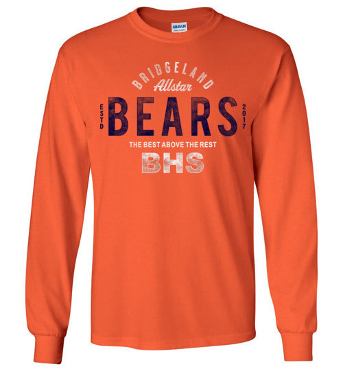 Bridgeland High School Bears Orange Long Sleeve T-shirt 40