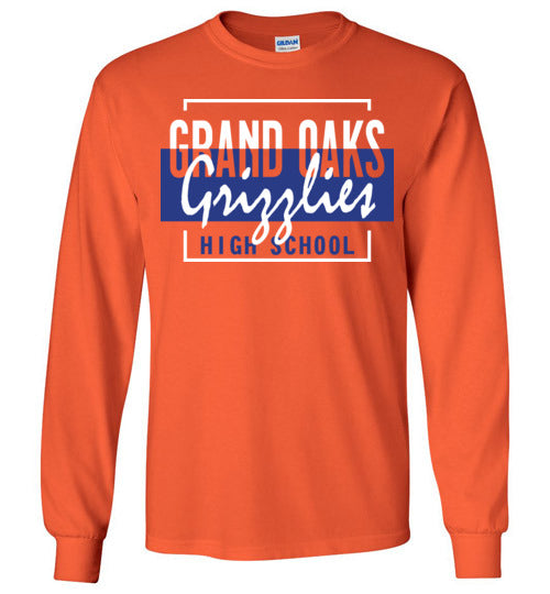 Grand Oaks High School Grizzlies Orange Long Sleeve T-shirt 05