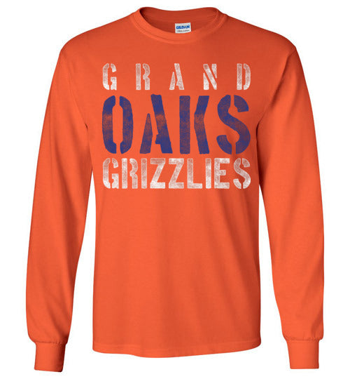 Grand Oaks High School Grizzlies Orange Long Sleeve T-shirt 17