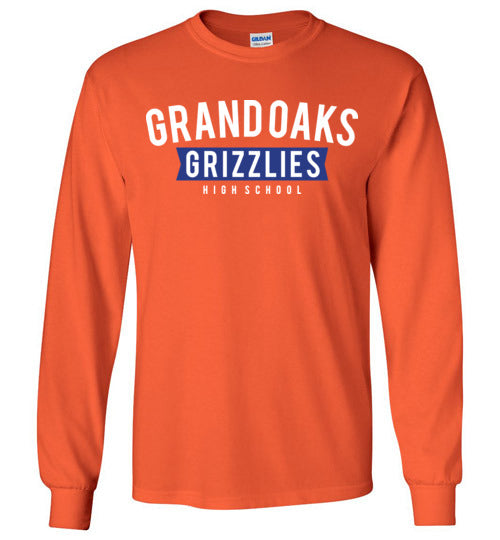 Grand Oaks High School Grizzlies Orange Long Sleeve T-shirt 21