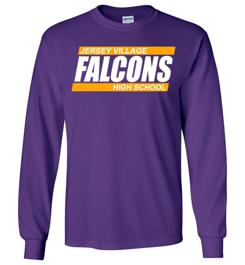 Jersey Village High School Falcons Purple Long Sleeve T-shirt 72