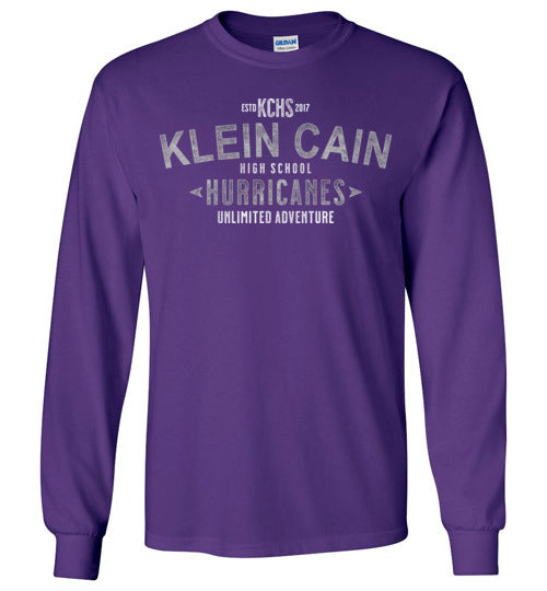 Klein Cain High School Hurricanes Purple Long Sleeve T-shirt 42