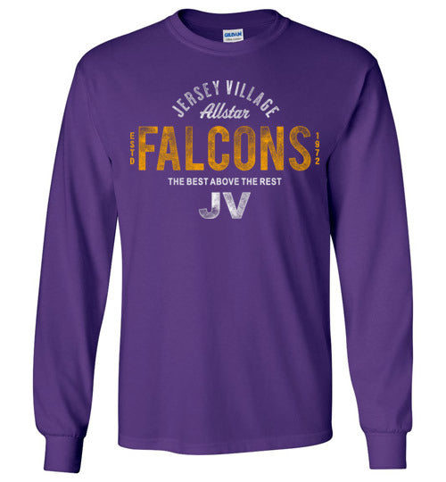 Jersey Village High School Falcons Purple Long Sleeve T-shirt 40