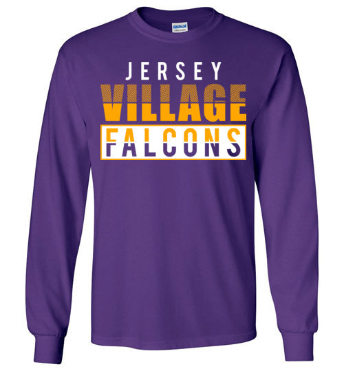 Jersey Village High School Falcons Purple Long Sleeve T-shirt 31