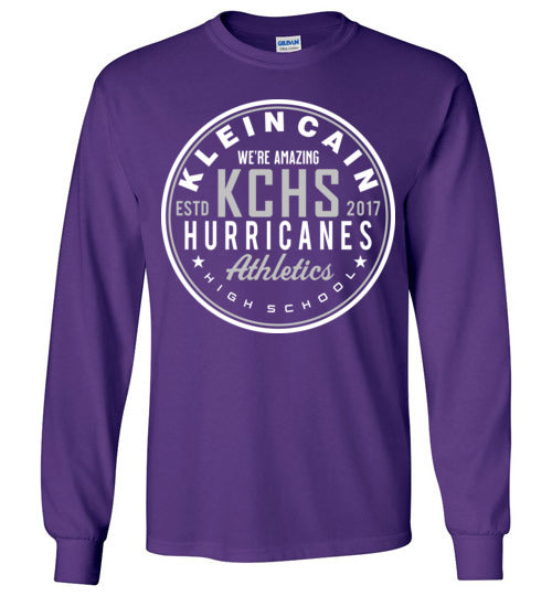 Klein Cain High School Hurricanes Purple Long Sleeve T-shirt 28