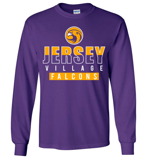 Jersey Village High School Falcons Purple Long Sleeve T-shirt 23